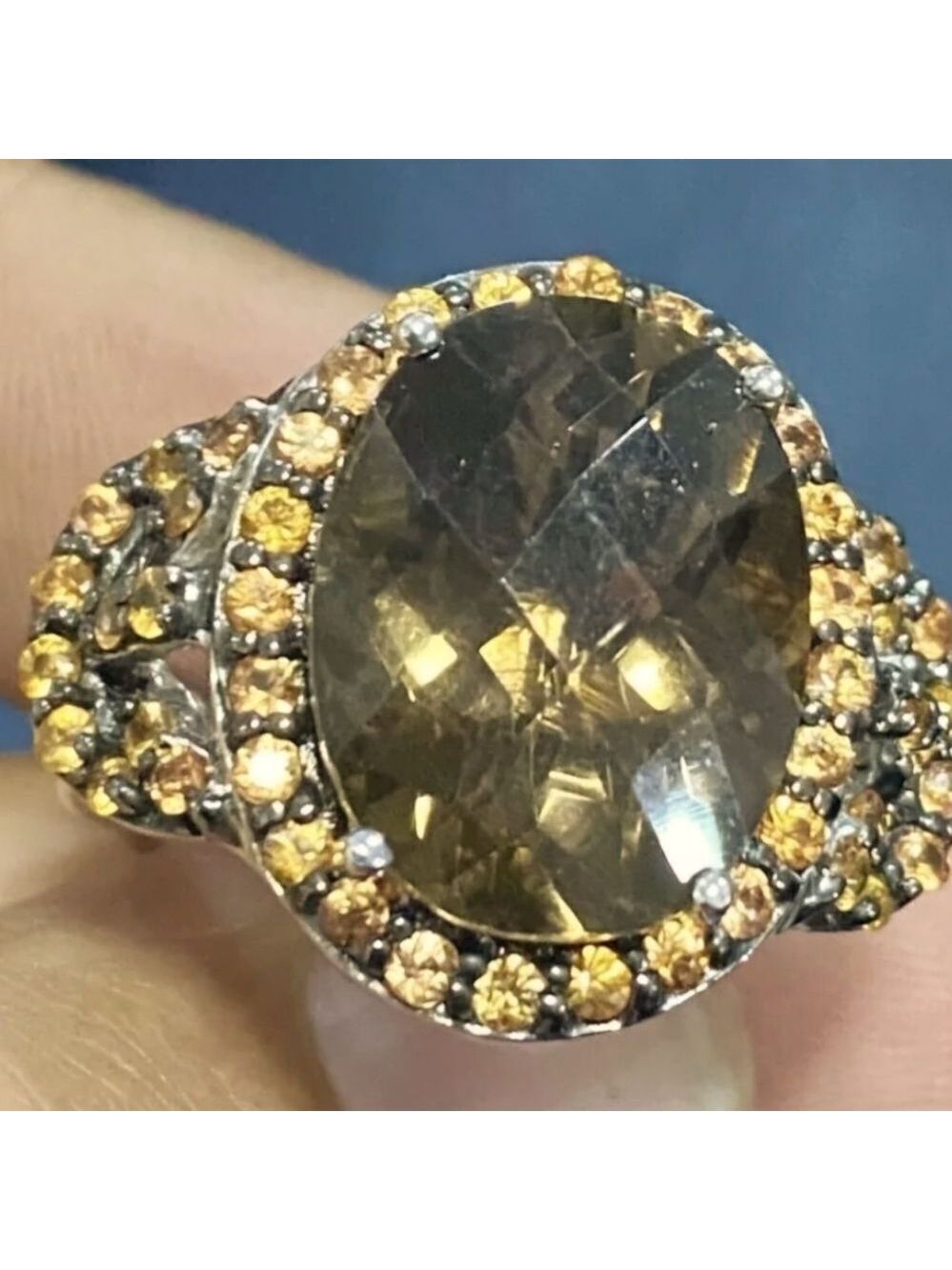 Sima K 10.13CT Smoky Quartz & Orange Sapphire NWOT